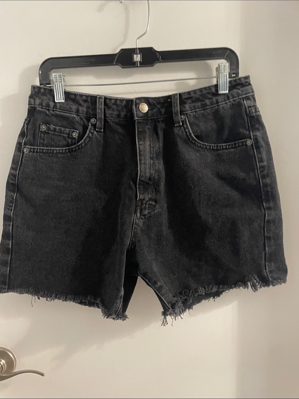 Ksubi Jean Shorts 30 Noir Racer Short Denim Cut Off Shorts frayed hem streetwear